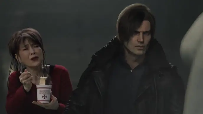 Umbrella Corp de Resident Evil Requiem presenta una demanda falsa escandalosa contra los fideos Nissin reales en una salvaje campaña de marketing